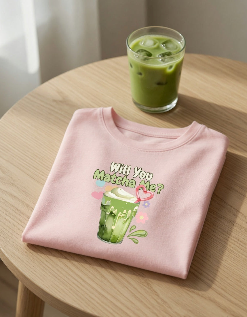 Will You Matcha Me? Pastel Baby Tee – Cute Cropped Tee for Women